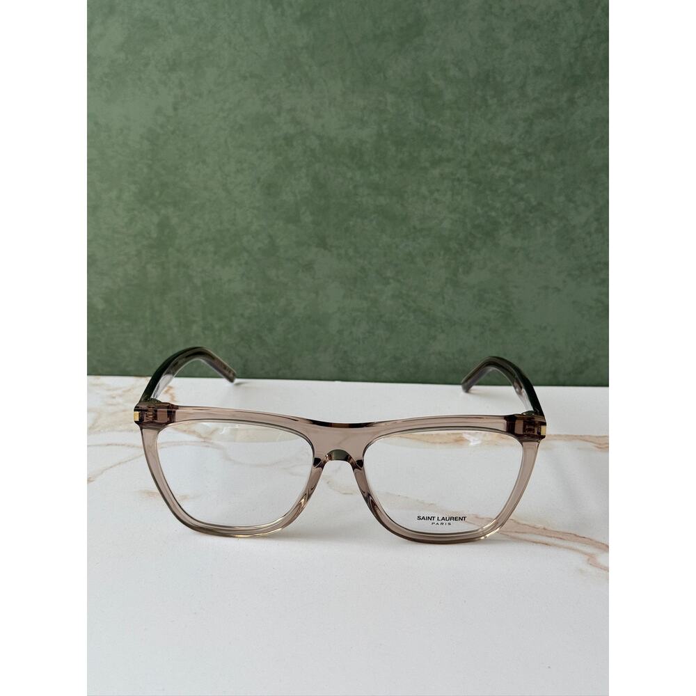 NEW Saint Laurent SL518 Transparent Beige Eyeglasses Frames - Picture 6 of 8